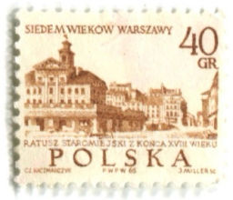 Марка 700 лет Варшаве  Ратуша Старомесская 1965 год Польша