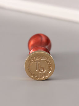Печать для сургуча с пластиковой ручкой «Венок с буквой J», 2.5×2.5×6.3 см