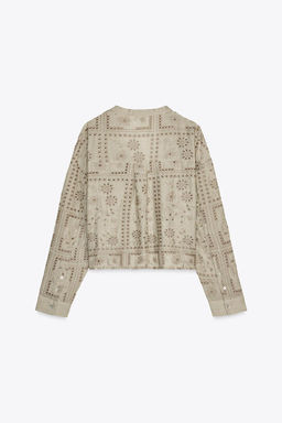SHIRT WITH CUTWORK EMBROIDERY - Zara фото 8