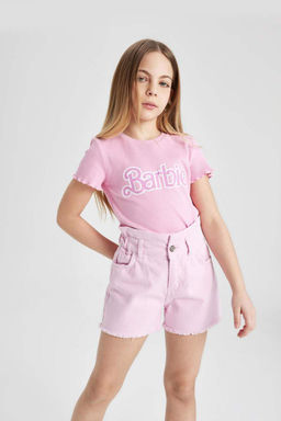 Футболка с коротким рукавом для девочек Барби - Defacto фото 4