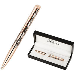 Ручка Delucci шар."Furia" синяя, 1мм (CPs_11403) корпус медь с черной гравировкой, поворотный мех., подар.уп.