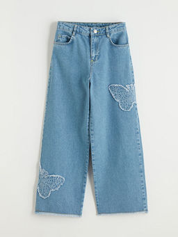 Wideleg Nak??l? K?z ?ocuk Jean Pantolon