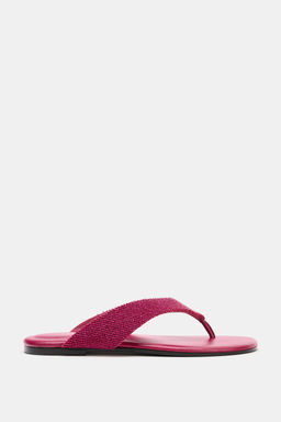 SANDALIA PLANA BEADS / Rosa - Zara фото 4