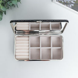 Шкатулка кожзам для украшений Маленькие пятнышки. Синяя голография 6х9,8х18,5 см - Simaland фото 3