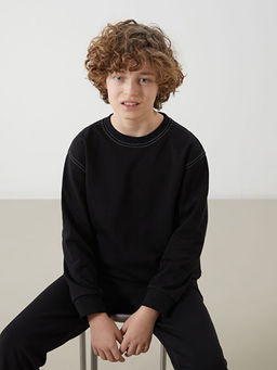 Bisiklet Yaka Erkek ?ocuk Sweatshirt