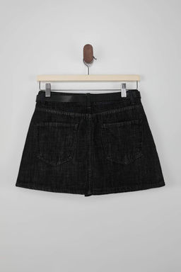 Siyah Kemer Detayl? Arkas? Etek Gorunumlu Denim Sort Etek TWOAW26SR00020