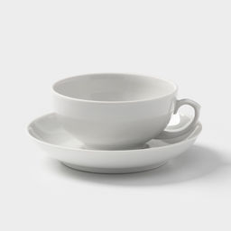 Чайная пара Дулевский фарфор «Рубин», 220 мл, чашка d=10.2 см, блюдце d=14 см, белая