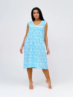 Ночная сорочка женская, цвет белый голубой