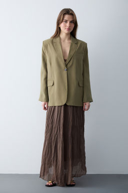Haki Modal Dokuma Tek Beden Oversize Blazer Ceket TWOSS26BC00039 - Trendyolmilla фото 3