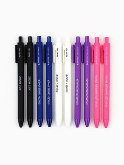 Цена за 10 шт. Ручка пластик автоматическая 0.7 мм АХАХАХА, синяя паста, МИКС