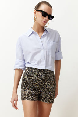 TRENDYOLMILLA Cok Renkli Leopar Desenli Kahverengi Sort TWOSS24SR00134  фото 2