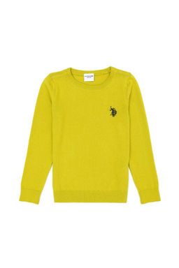 U. S. Polo Assn Базовый свитер с круглым вырезом фисташкового цвета для девочек - U.s. polo assn фото 4