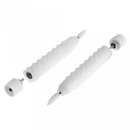 Свеча столовая, восковая, светодиодная на батарейках "Витая" д2,2см h13,5(16,5)см, свет теплый, с мерцанием, цвет белый, питание от 2-х батареек ААА (в комплект не входят), 2 штуки в ПВХ коробке (Китай)