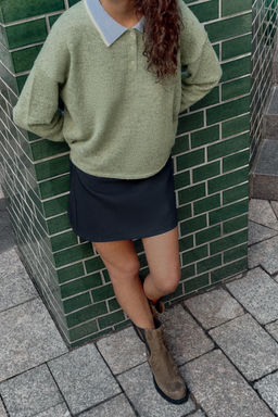 CONTRAST KNIT POLO SWEATER - Zara фото 4