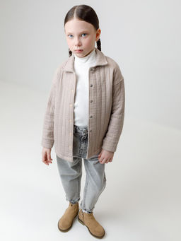 КР 302578/бежевый,гусиная лапка к625 рубашка для дев