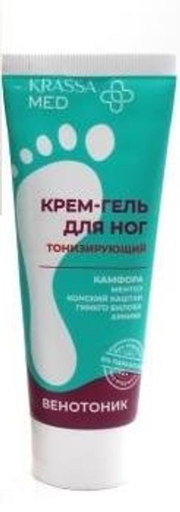 Krassa MED / БЕЗ КОРОБКИ Гель для ног тонизир.Гинкго-Билоба+Конский Каштан (75мл).12 /КМН40859/