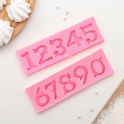 Молд для заливки шоколада Цифры с узором, 2 шт., силикон, 16.6?10.5 см, розовый - Simaland фото 2