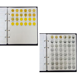 Альбом для монет на кольцах 225×265 мм, «Памятные монеты РФ», обложка ламинированный картон, 13 листов и 13 цветных картонных вставок