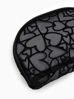 Косметичка дор Сердца 22*4*15, отд на молнии, черный