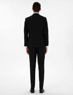 Siyah Ex. Slim Fit Yelekli Tak_m Elbise