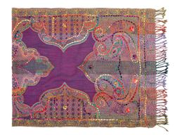 Палантин с вышивкой (шерсть 100%) в ассортименте №Тк903/58 - Ганг фото 2