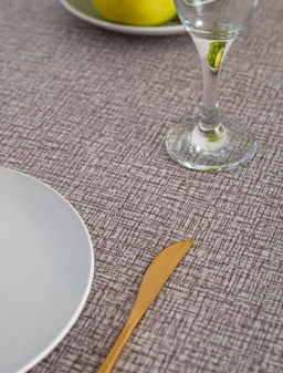 Полоска коричневая - скатерть под лён 120х150 см - Гобеленглавснаб фото 3