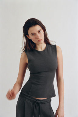 INTERLOCK PEPLUM TOP - Zara фото 2