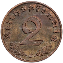 Монета 2 рейхспфеннига 1938 года J Германия