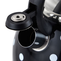 Чайник 2,5л нержавеющая сталь HR732-1 черный в белый горох OLS-001-5