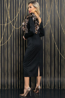 Платье Кармелита (черное/лео) П11915 - Lt collection фото 2