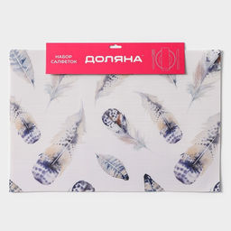 Набор салфеток сервировочных Доляна Легкость, 4 шт, 3045 см, цвет белый  фото 8