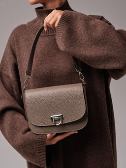 Сумка кожаная Azaro 30741 тауп соло