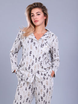 Женская пижама со штанами и рубашкой ТК-252.сер