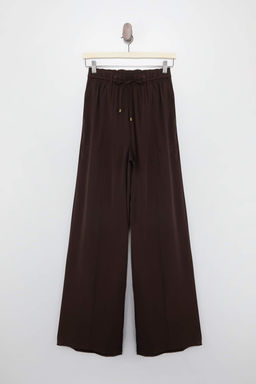 Bej Beli Lastikli Wide Leg/Genis Paca Pantolon TWOSS25PL00123 - Trendyolmilla фото 4
