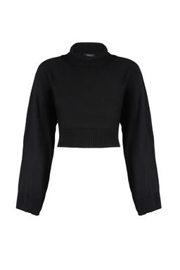 Siyah Super Crop Basic Triko Kazak TWOAW21KZ0163