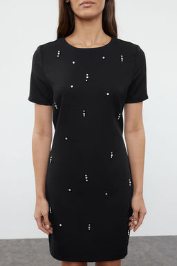 TRENDYOLMILLA Yesil Shift/Duz Kal?p Tas Islemeli Mini Dokuma Elbise TWOAW25EL00268  фото 3