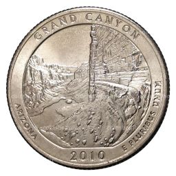 Монета 25 центов 2010 года P №4 Национальный парк Гранд-Каньон