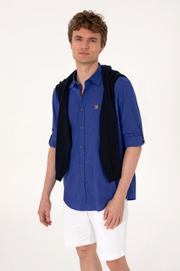 Erkek Mavi Uzun Kollu Basic G_mlek Sepette S_rpriz _ndirim - U.s. polo assn фото 3