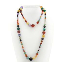 Бусы самоцветы, круглые граненые от 6мм до14,5мм, длинна бус 136см