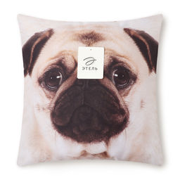 Подушка декоративная Этель Мопс 40х40 см, габардин, 100% п/э  фото 4