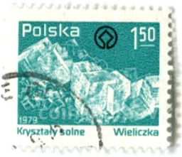 Марка Кристаллы соли 1979 год Польша