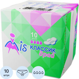 "MIS" Прокладки гиг. Комфорт Классик Драй 10 шт., 4 кап., 215 мм. 196