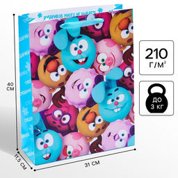 Пакет подарочный, 31×40×11.5 см, упаковка, Смешарики