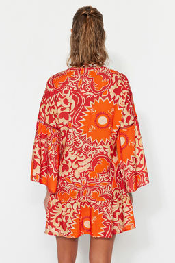 Trendyolmilla Etnik Desenli Mini Dokuma Plaj Kimono&Kaftan TBESS23KM00032