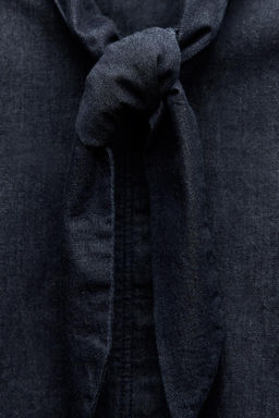 ZW COLLECTION DENIM SHIRT WITH BOW - Zara фото 7