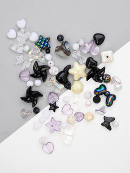 Бусины Микс, набор 50 г, чёрно-белые