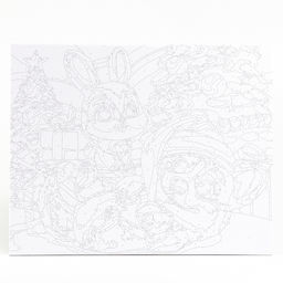 Картина по номерам на новый год на холсте с подрамником «Милые зверята с подарками», 40×50 см