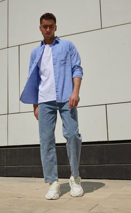 Рубашка д/р лен TF311-0460 jeans