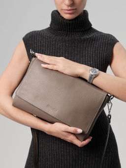 Сумка кожаная на плечо Deboro 30181 тауп