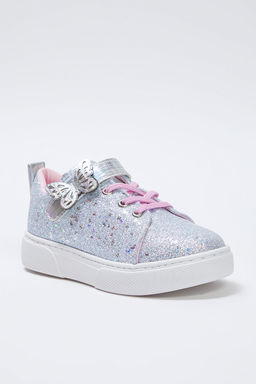 Trendyol Shoes Gri Kelebek Detayl? Simli C?rt Bantl? Ve Bagc?kl? K?z Cocuk Kids Spor Ayakkab? TAKSS25SN00051